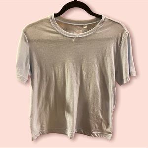 light blue soft cropped tee